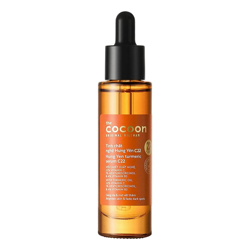 Serum Cocoon Tinh Chất Hỗ Trợ Làm Sáng, Mờ Thâm Chiết Xuất Nghệ Hưng Yên Cocoon Hung Yen Turmeric Serum c22 Vitamin C 30ml