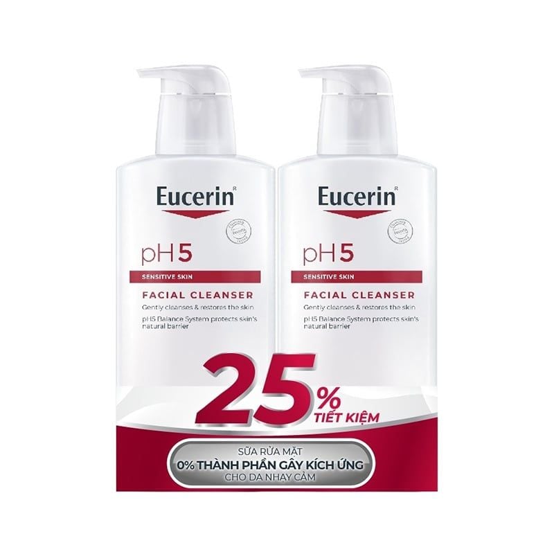 Sữa Rửa Mặt Eucerin Làm Sạch Sâu Cho Da Nhạy Cảm pH5 Facial Cleanser Sensitive Skin