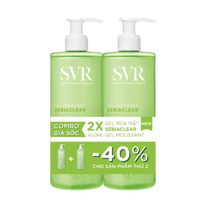 Sữa Rửa Mặt Dạng Gel Không Chứa Xà Phòng Dành Cho Da Dầu SVR Sebiaclear Gel Moussant