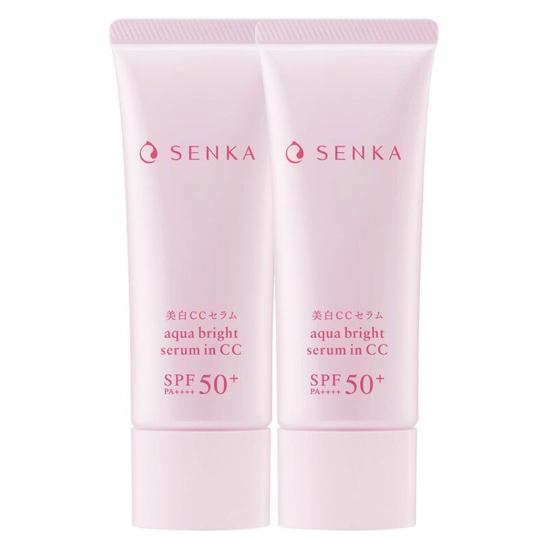 Serum Chống Nắng, Nâng Tông, Hỗ Trợ Dưỡng Trắng Da Senka Aqua Bright Serum In CC SPF50+/PA++++ 40g