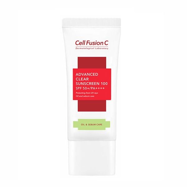 Kem Chống Nắng Cell Fusion C Giảm Mụn, Kiềm Dầu, Loại Bỏ Tế Bào Chết  Advanced Clear Sunscreen 100 SPF50+/PA+++ 35ml/2 Tuýp
