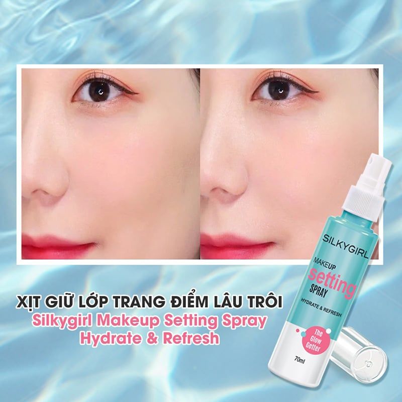 Xịt Cố Định Lớp Trang Điểm, Cấp Ẩm, Kiềm Dầu, Bảo vệ Da Silkygirl Makep Setting Spray  70ml