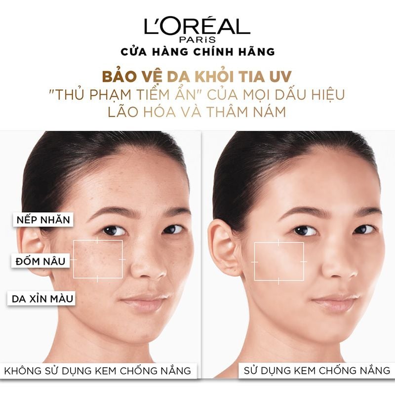 Kem Chống Nắng L'Oreal Mịn Nhẹ, Bảo Vệ Da, Ngăn Ngừa Lão Hóa UV Defender Serum Protector SPF 50+/PA++++