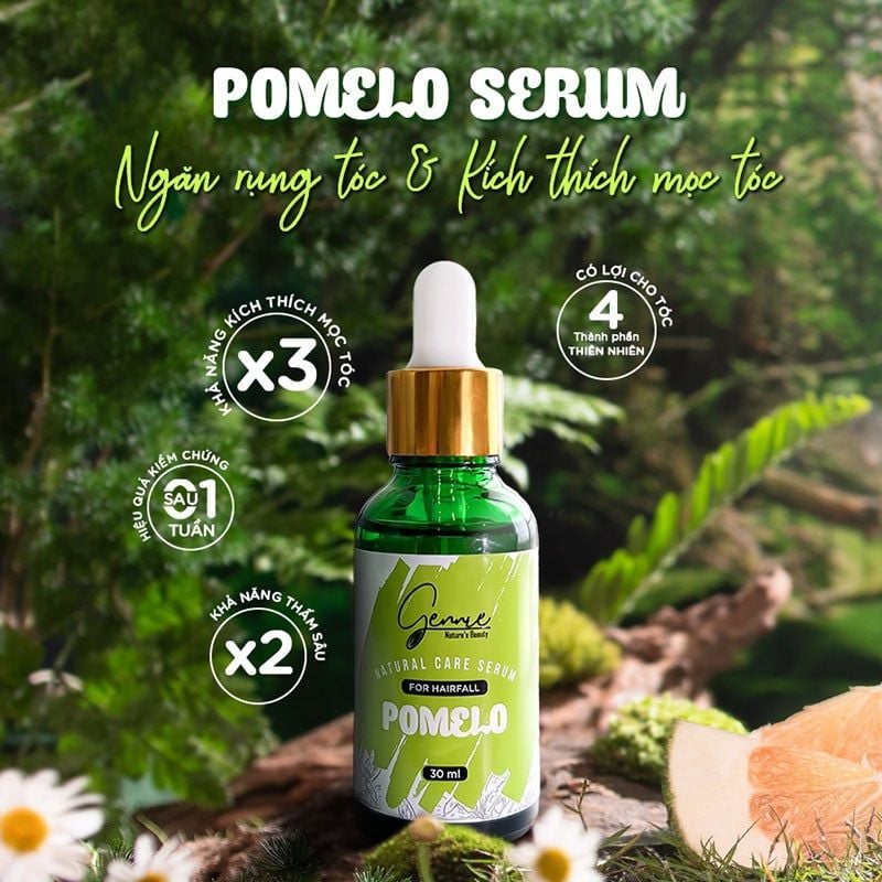 Tinh Dầu Bưởi Gennie Hỗ Trợ Ngừa Gãy Rụng, Hỗ Trợ Mọc Tóc Natural Care Serum Pomelo For Hairfall 30ml