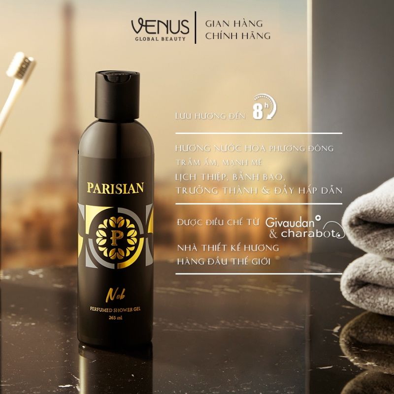 Sữa Tắm Parisian Hương Nước Hoa Nam Tính Lịch Lãm Perfumed Shower Gel For Him 265ml