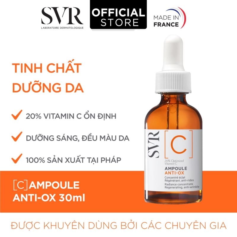 Serum SVR Hỗ Trợ Dưỡng Sáng Da SVR C Ampoule Anti-Ox