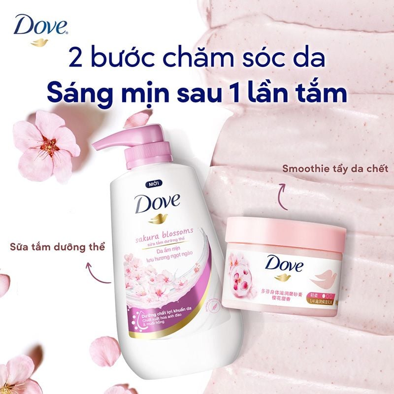 Tẩy Tế Bào Chết Body DOVE Dưỡng Da Sáng Mịn Moisturizing Body Scrub 298g