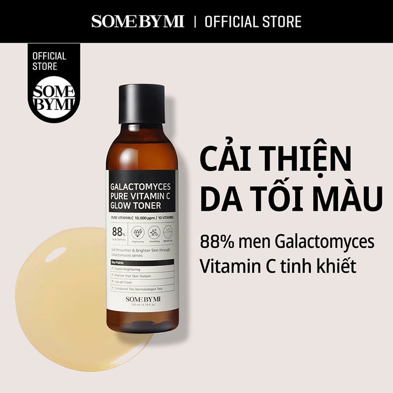 Nước Hoa Hồng Some By Mi Hỗ Trợ Dưỡng Trắng, Cấp Ẩm Cho Da Galactomyces Pure Vitamin C Glow Toner 200ml