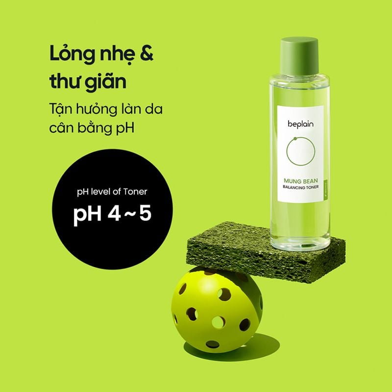 Nước Hoa Hồng Beplain Làm Sạch Dịu Nhẹ, Cân Bằng Độ pH Mung Bean Balancing Toner 200ml