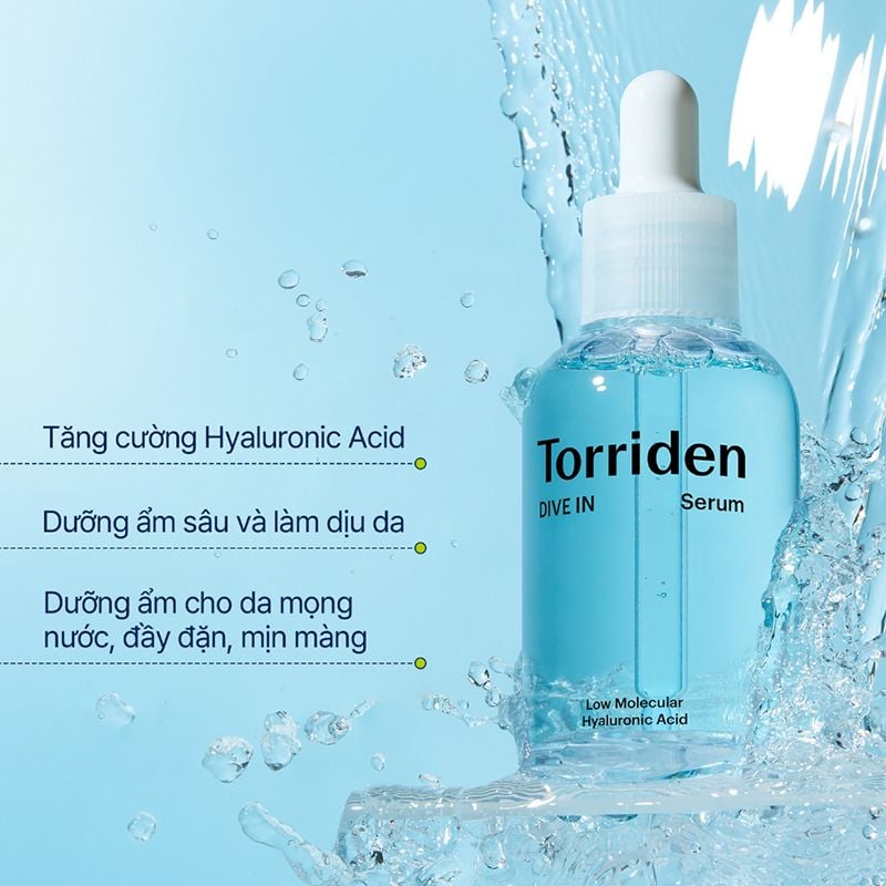 Serum Torriden Thuần Chay Cấp Ẩm, Làm Dịu Da Torriden Dive-In Low Molecular Hyaluronic Acid Serum 50ml
