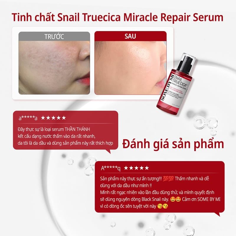 Serum Some By Mi Tinh Chất Ốc Sên Hỗ Trợ Mờ Thâm Sẹo Hàn Quốc Some By Mi Snail Truecica Miracle Repair Serum 50ml