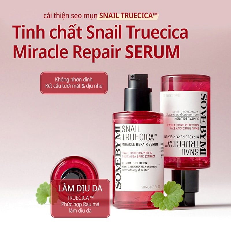 Serum Some By Mi Tinh Chất Ốc Sên Hỗ Trợ Mờ Thâm Sẹo Hàn Quốc Snail Truecica Miracle Repair Serum 50ml