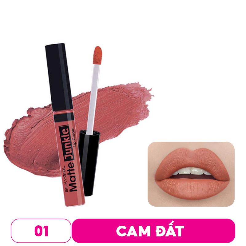 Son Kem Lì Nhẹ Môi, Giữ Môi Luôn Căng Mọng, Lâu Trôi Silkygirl Matte Junkie Lip Cream 5.8g #05 VIXEN