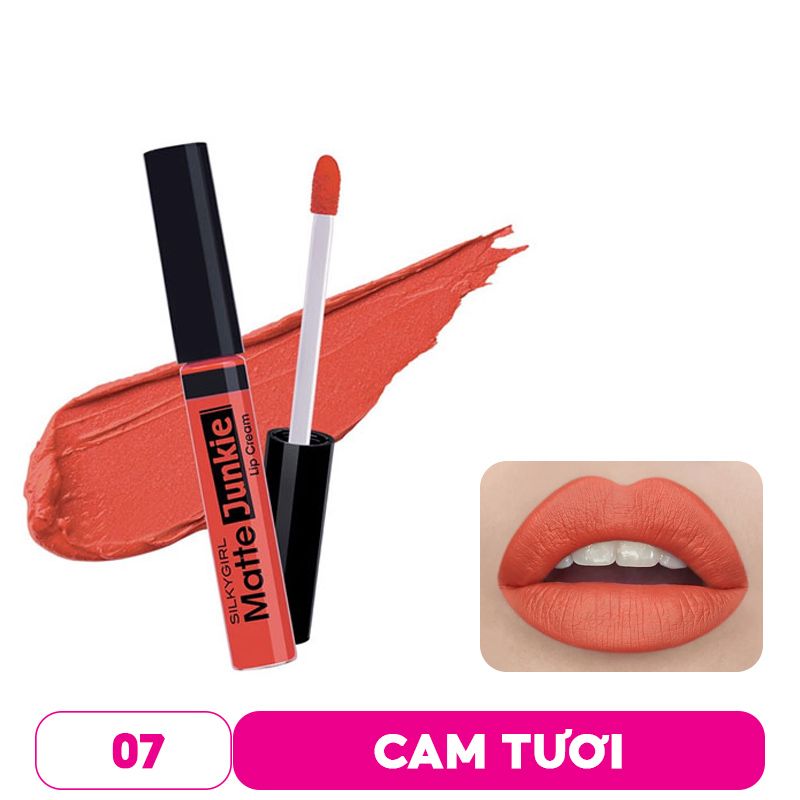 Son Kem Lì Nhẹ Môi, Giữ Môi Luôn Căng Mọng, Lâu Trôi Silkygirl Matte Junkie Lip Cream 5.8g #05 VIXEN