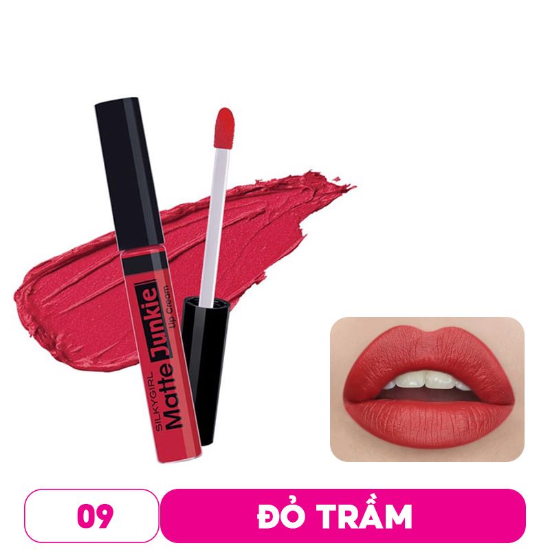 Son Kem Lì Nhẹ Môi, Giữ Môi Luôn Căng Mọng, Lâu Trôi Silkygirl Matte Junkie Lip Cream 5.8g #05 VIXEN