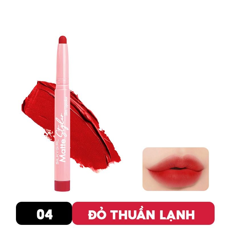 Son Bút Chì Silkygirl Mịn Lì, Lên Màu Chuẩn, Lâu Trôi Matte Styler Slim Lipcolor 1.4g