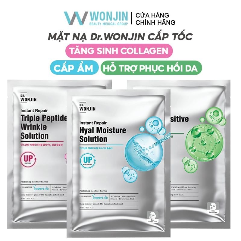Mặt Nạ Cấp Ẩm, Tăng Sinh Collagen, Hỗ Trợ Phục Hồi Da Dr.Wonjin Instant Repair Solution 30ml