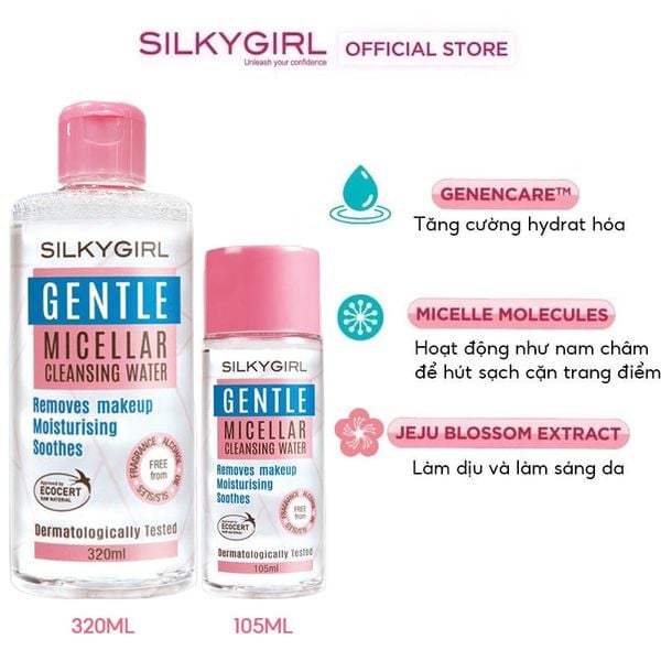 Nước Tẩy Trang Dịu Nhẹ Silkygirl Gentle Micellar Cleansing Water