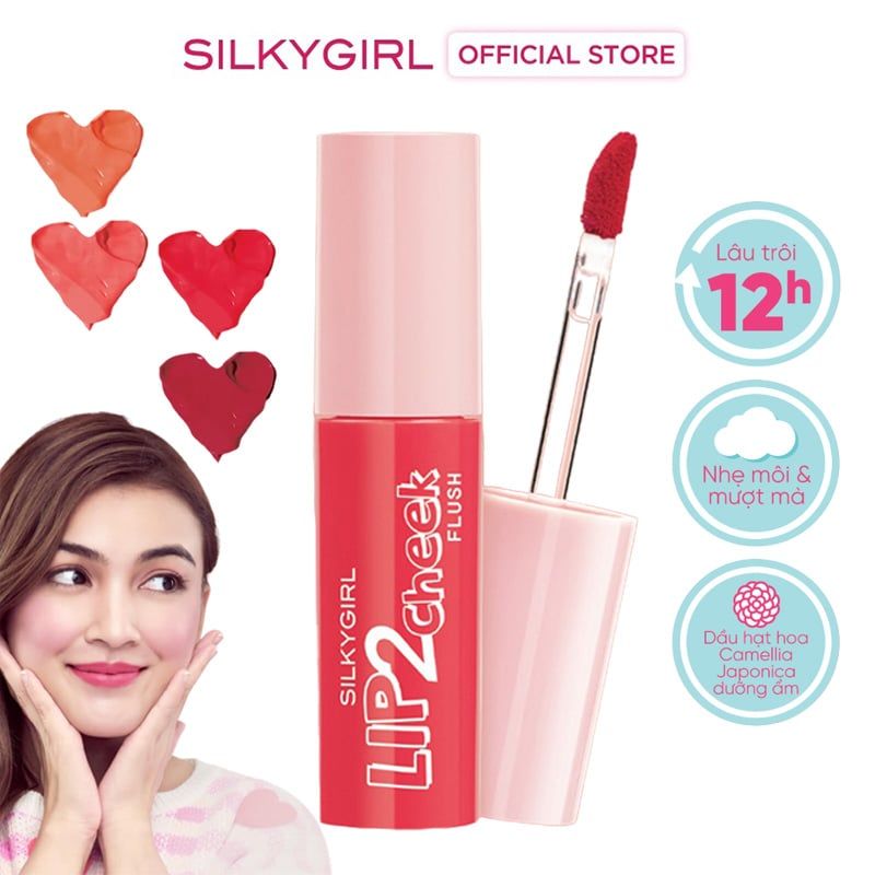 Son Kem Lì 2in1 Mịn Môi, Lâu Trôi Silkygirl Lip 2 Cheek Flush 3.8ml