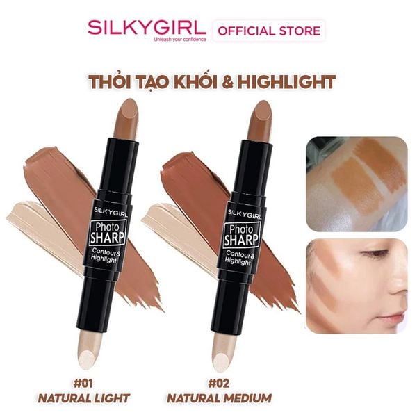 Thỏi Tạo Khối Và Highlight Đa Năng Silkygirl Photo Sharp Contour & Highlight 8g