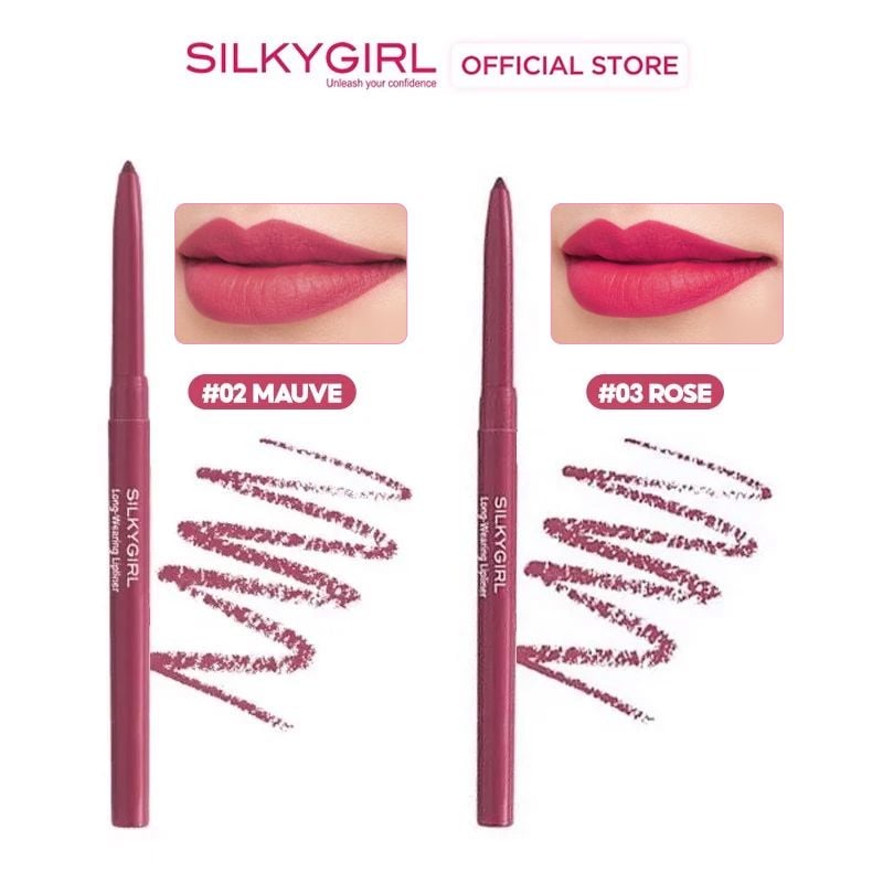 Chì Kẻ Viền Môi Silkygirl Rõ Nét, Lâu Trôi Long-Wearing Lip Liner 0.35g - 03 ROSE