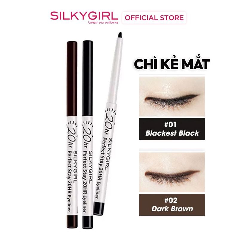 Chì Kẻ Mắt Nét Mảnh Cho Đôi Mắt Sắc Sảo Silkygirl Perfect Stay 20Hr Eyeliner 0.28g