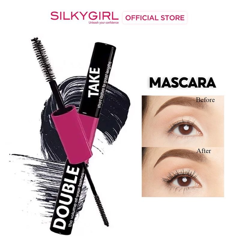 Mascara Hai Đầu Silkygirl Làm Dày Và Cong Mi Double Take Waterproof Duo Mascara 10g