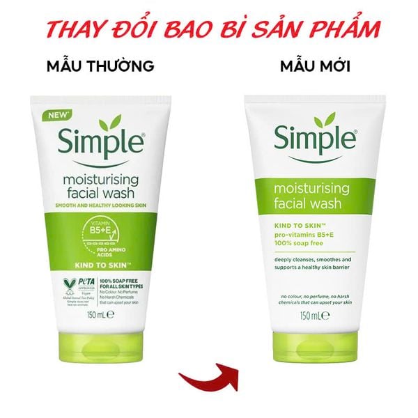  Sữa Rửa Mặt Simple Dưỡng Ẩm Cho Da Kind To Skin Moisturising Facial Wash 150ml 