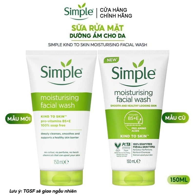 Sữa Rửa Mặt Simple Dưỡng Ẩm Cho Da Kind To Skin Moisturising Facial Wash 150ml