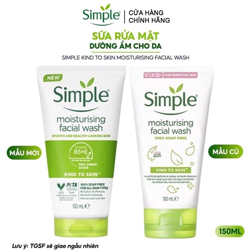 Sữa Rửa Mặt Dưỡng Ẩm Cho Da Simple Kind To Skin Moisturising Facial Wash 150ml