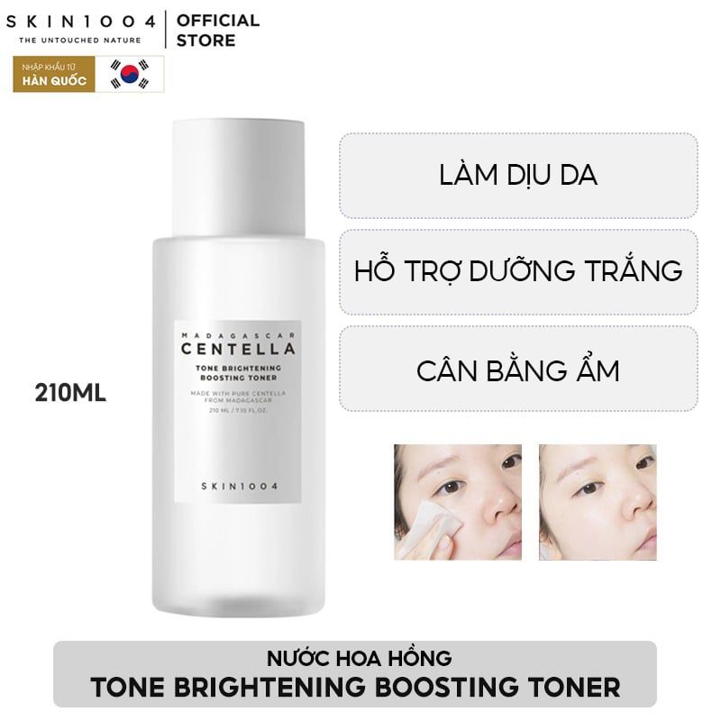 Nước Hoa Hồng Cân Bằng, Hỗ Trợ Dưỡng Sáng Da Skin1004 Madagascar Centella Tone Brightening Boosting Toner 210ml