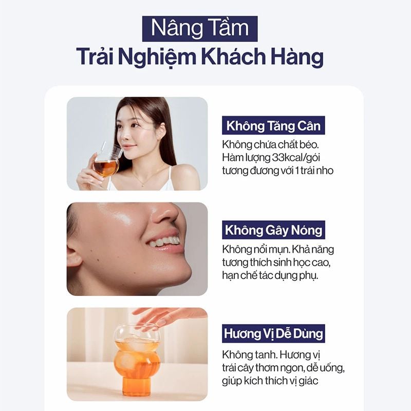 Nước Uống Collagen Gilaa Siêu Phân Tử 300DA Trẻ Hóa, Hỗ Trợ Dưỡng Sáng, Cân Bằng Nội Tiết 5K Collagen Booster 15 gói x 20g