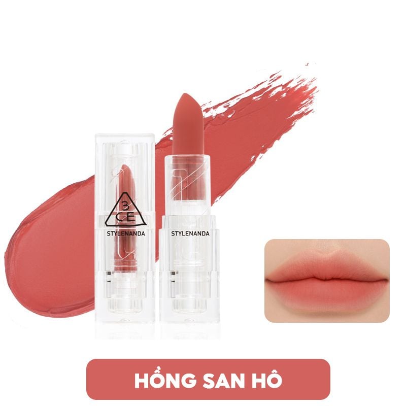 [PHIÊN BẢN GIỚI HẠN] Son Thỏi Lì, Lên Màu Chuẩn 3CE Soft Matte Lipstick 3.5g