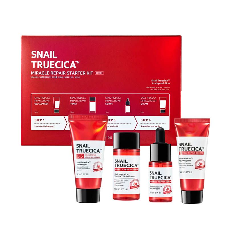 [4 Items] Bộ Dưỡng Phục Hồi, Tái Tạo Da Ốc Sên Some By Mi Snail Truecica Miracle Repair Starter Kit