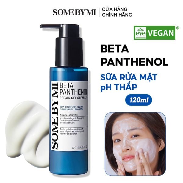  Sữa Rửa Mặt Tạo Bọt Some By Mi Làm Dịu Da Beta Panthenol Repair Gel Cleanser 120ml 