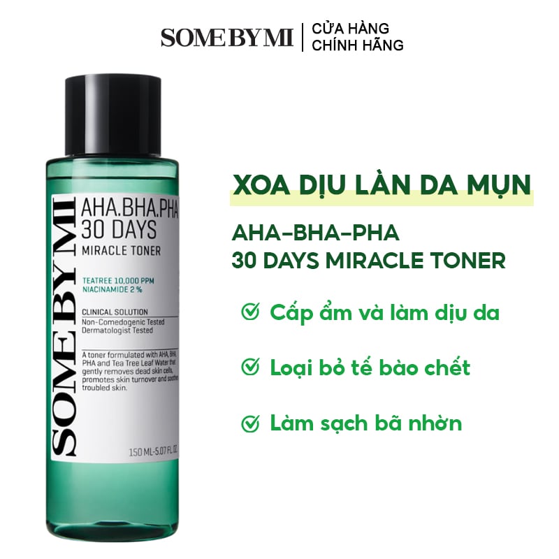 Nước Hoa Hồng Some By Mi Làm Sạch Da, Tẩy Da Chết, Cải Thiện Da Mụn Hàn Quốc Toner AHA
