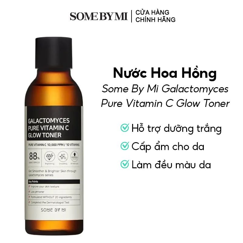 Nước Hoa Hồng Some By Mi Hỗ Trợ Dưỡng Trắng, Cấp Ẩm Cho Da Galactomyces Pure Vitamin C Glow Toner 200ml