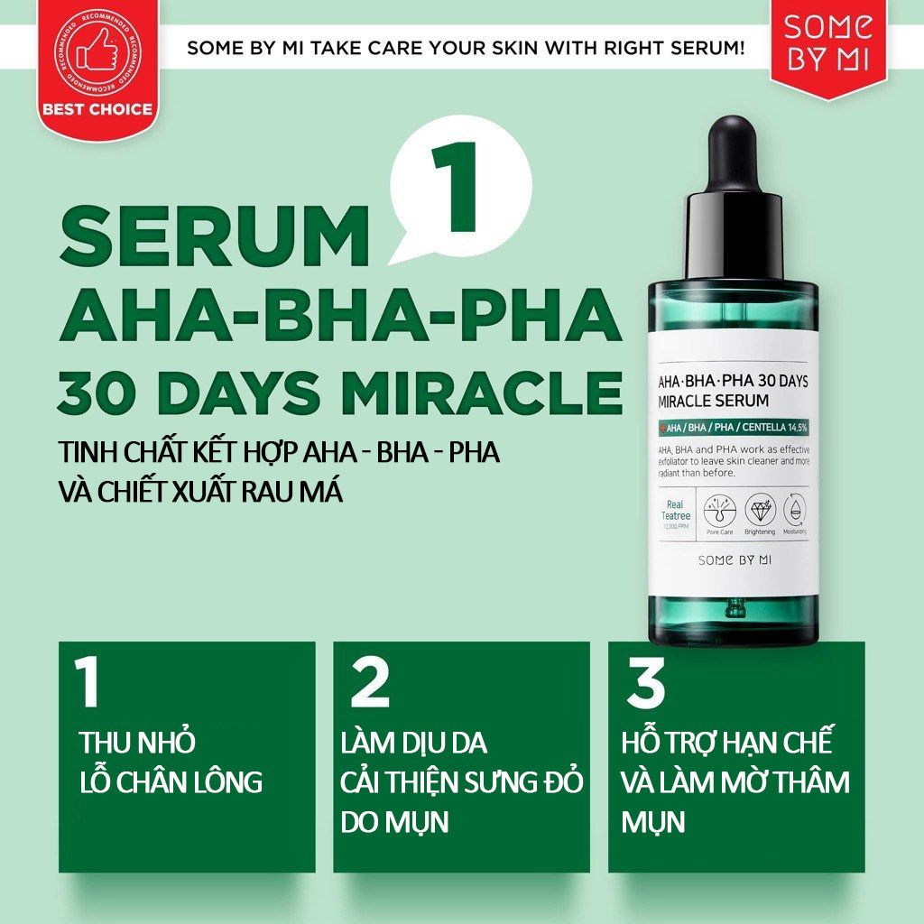 Serum Some By Mi Tinh Chất Cải Thiện Da Mụn Some By Mi AHA-BHA-PHA 30 Days Miracle Serum