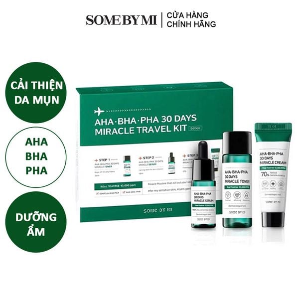 [3 Items] Bộ Dưỡng Giảm Mụn Some By Mi Miracle Travel Kit
