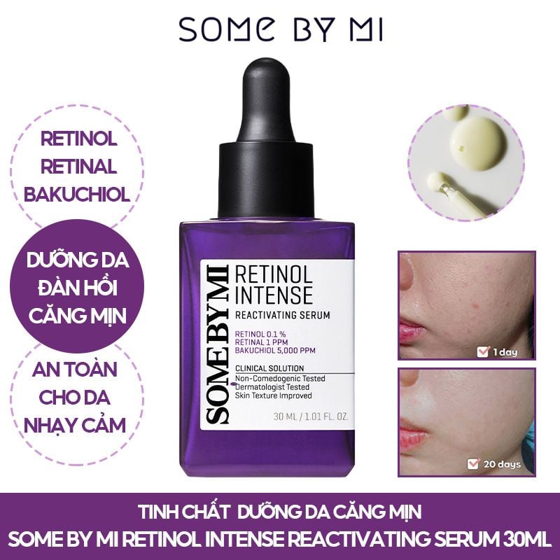 Serum Some By Mi Tinh Chất Retinol Cải Thiện Nếp Nhăn, Dưỡng Da Căng Mịn Some By Mi Retinol Intense Reactivating Serum 30ml