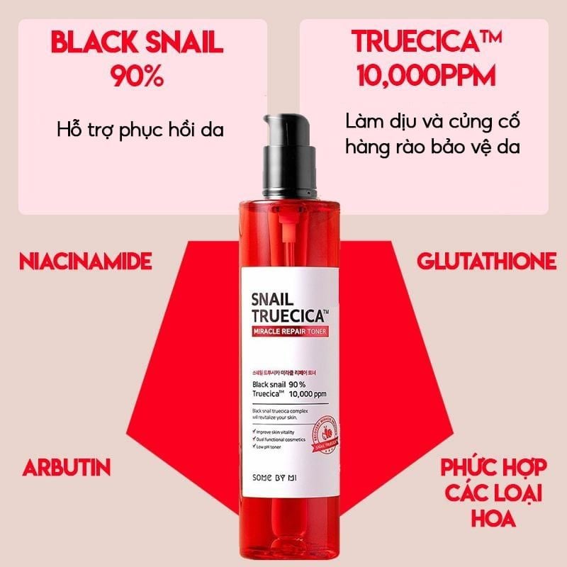 Nước Hoa Hồng Cân Bằng Da Chiết Xuất Ốc Sên Some By Mi Snail Truecica Miracle Repair Toner 135ml