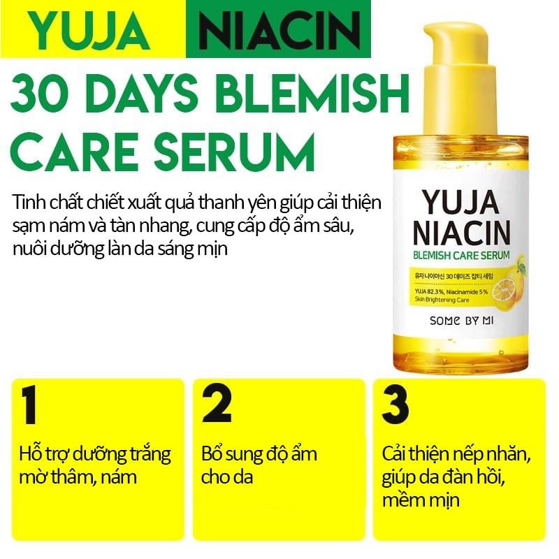 Serum Some By Mi Tinh Chất Hỗ Trợ Dưỡng Trắng Da Chiết Xuất Quả Thanh Yên Yuja Niacin 30 Days Blemish Care Serum 50ml