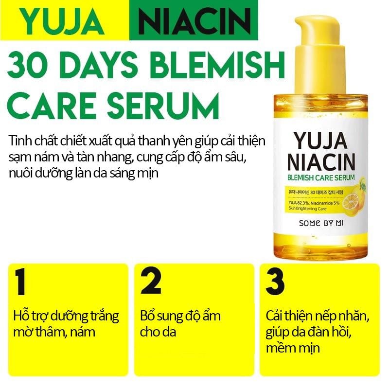 Serum Some By Mi Tinh Chất Hỗ Trợ Dưỡng Trắng Da Chiết Xuất Quả Thanh Yên Some By Mi Yuja Niacin 30 Days Blemish Care Serum 50ml