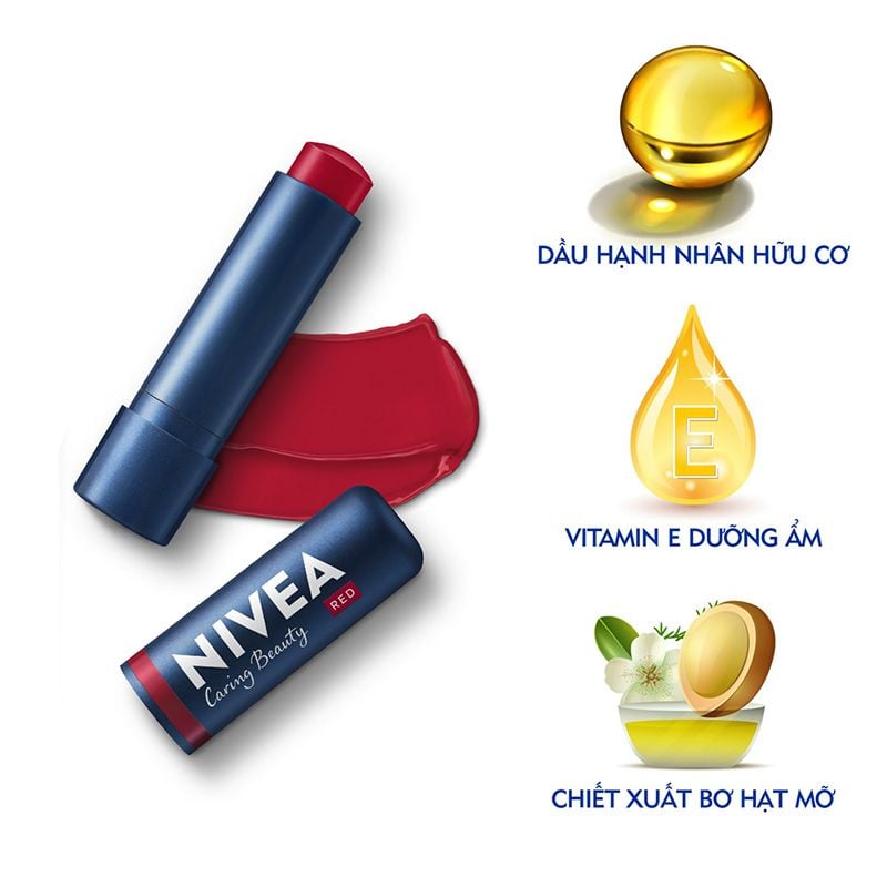 Son Dưỡng Môi Nivea Dưỡng Ẩm Chuyên Sâu 24H Melt-in Moisture Lip Care 4.8g