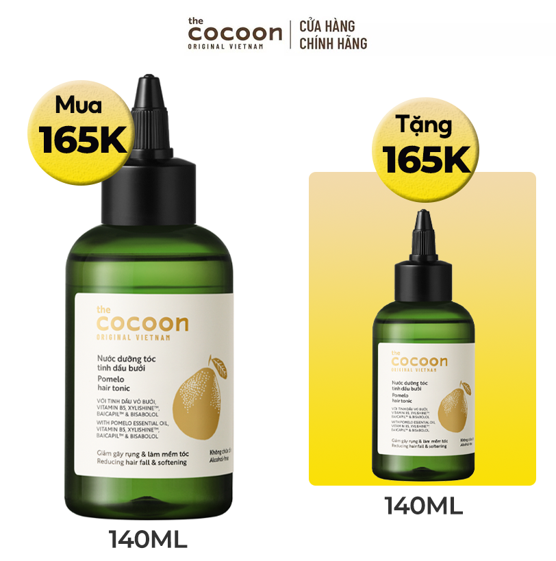 Nước Dưỡng Tóc Hỗ Trợ Giảm Gãy Rụng Và Làm Mềm Tóc Tinh Dầu Bưởi The Cocoon Pomelo Hair Tonic 140ml