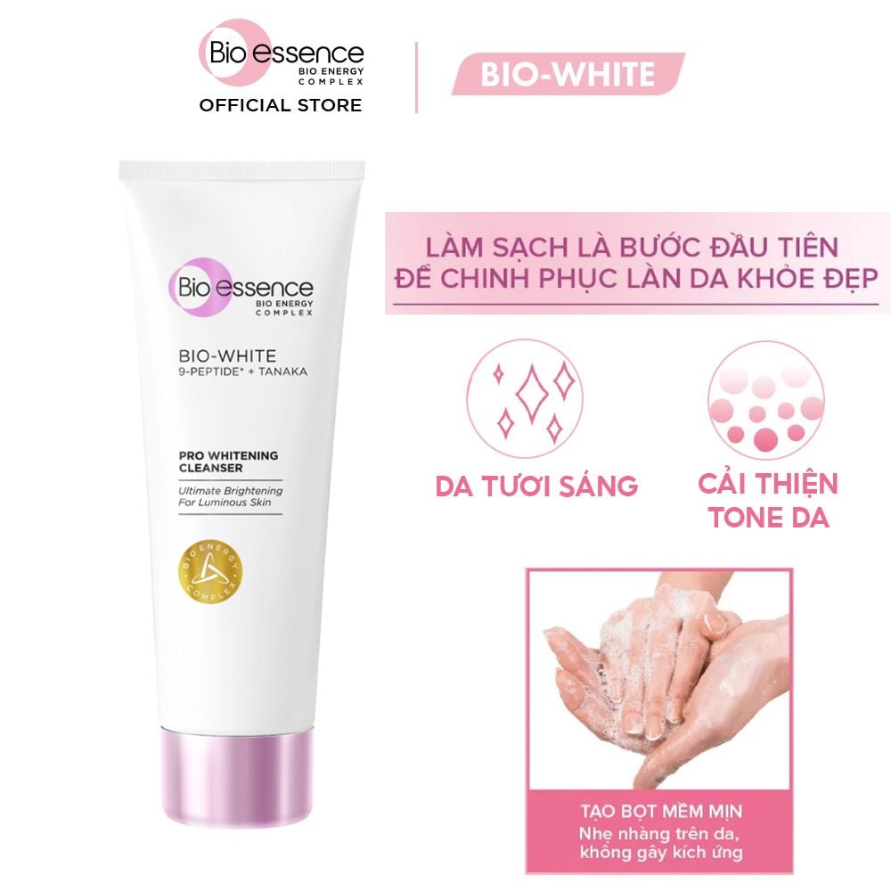 Sữa Rửa Mặt Bio-essence Dưỡng Da Sáng Mịn Bio White Pro Whitening Cleanser 100g