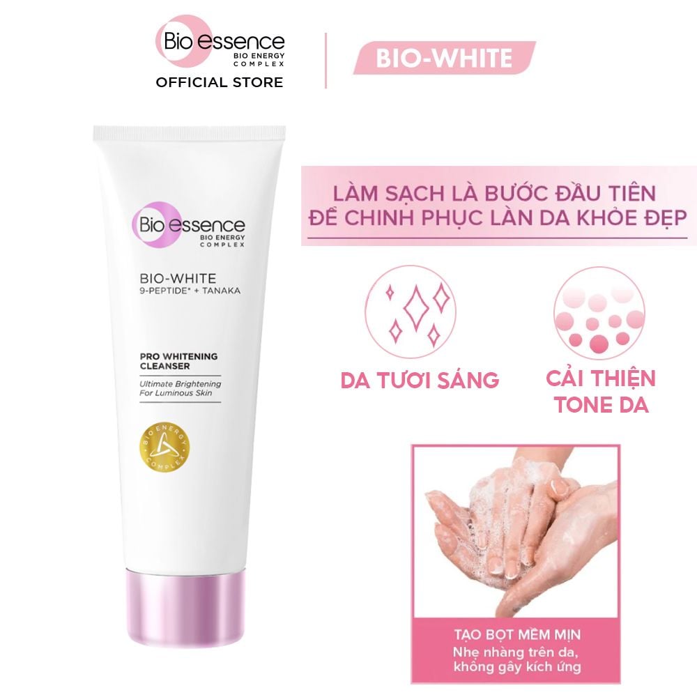 Sữa Rửa Mặt Dưỡng Da Sáng Mịn Bio-essence Bio White Pro Whitening Cleanser 100g