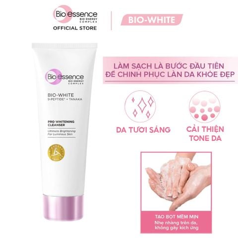 Sữa Rửa Mặt Bio-essence Dưỡng Da Sáng Mịn Bio White Pro Whitening Cleanser 100g