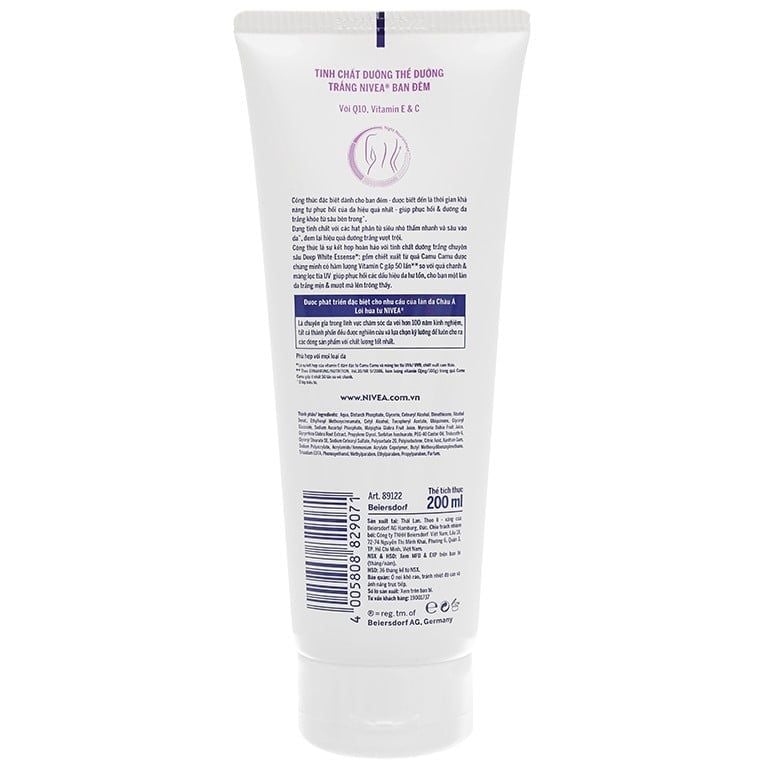 Tinh Chất Dưỡng Thể Trắng Da Ban Đêm Nivea Extra White Night Nourish Body Serum