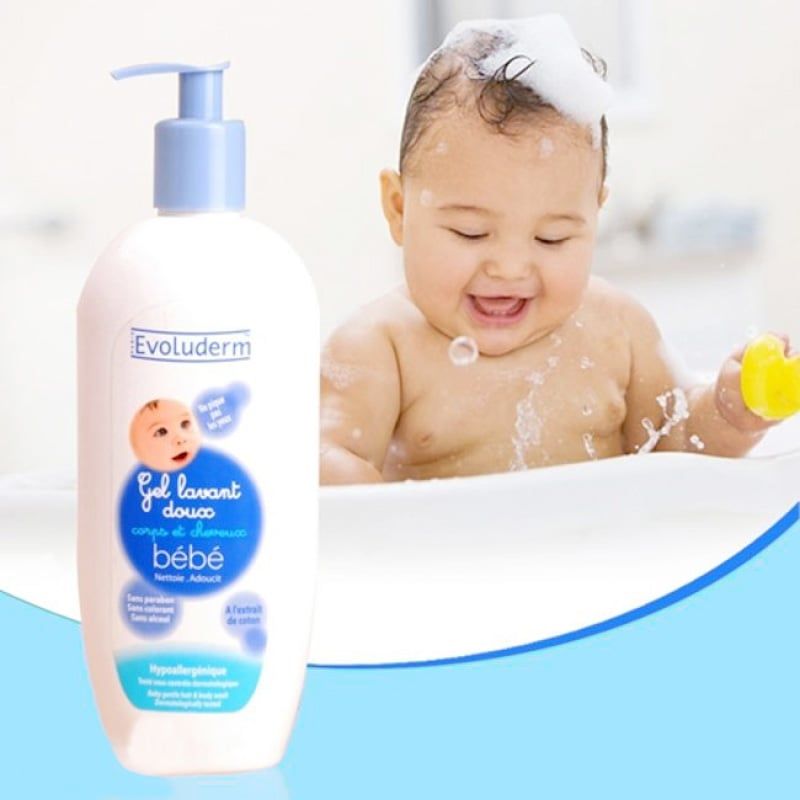 Gel Tắm Gội Evoluderm Nhẹ Dịu Cho Em Bé Gel Lavant Doux Bebe 500ml